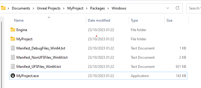 Game files in the output directory