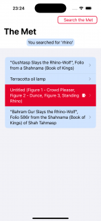 The Homepage of The Met app